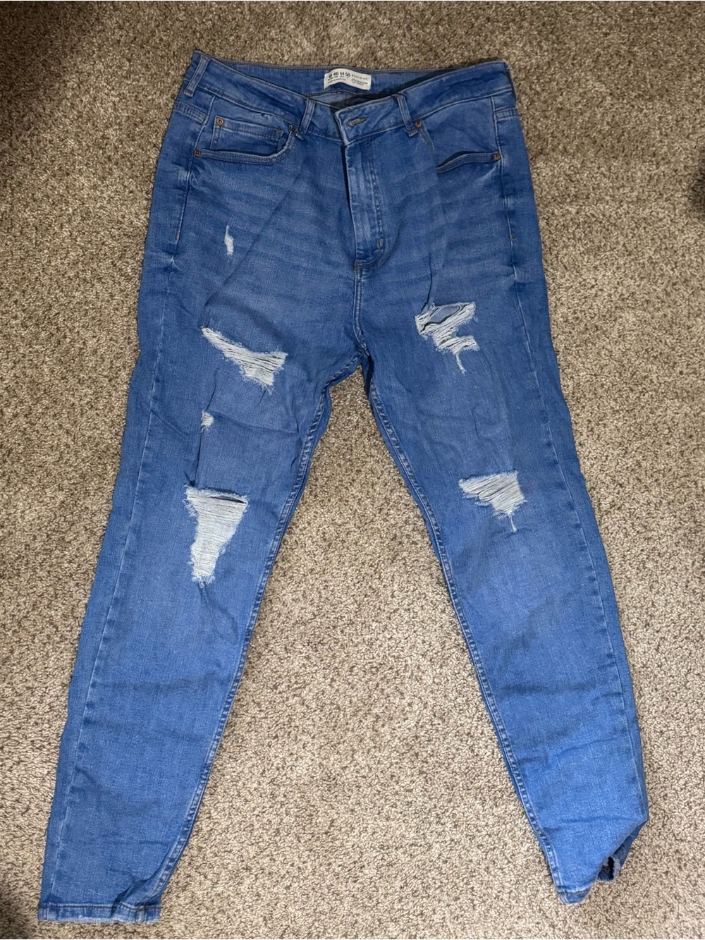 Women’s Blue Distressed Slim Jeans